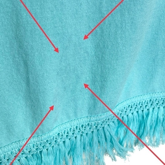 Sail to Sable Knit Fringed Sleeveless Sweater Size Small Aqua New NWT **w/FLAW - Picture 5 of 10